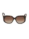Max Mara Women's 58mm Square Shield Sunglasses In Dark Havana