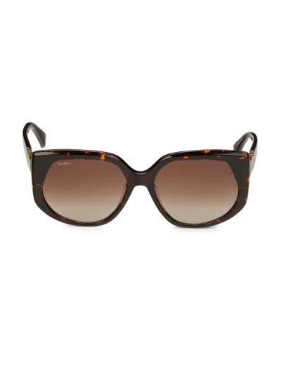 Max Mara Women's 58mm Square Shield Sunglasses In Gold