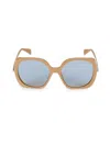 Max Mara Women's 58mm Square Sunglasses In Brown Blue Mirror