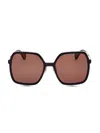 Max Mara Mixed-media Square Sunglasses In Black Gold Brown