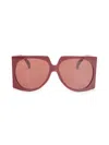 Max Mara Women's 61mm Oversized Square Sunglasses In Red