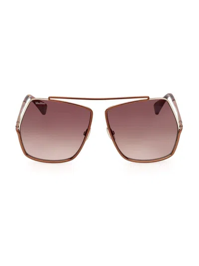 Max Mara Women's 64mm Geometric Square Sunglasses In Brown