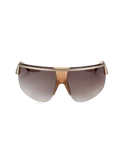 Max Mara Women's Matte Pale Gold & Brown Gradient Shield Sunglasses