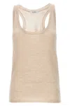 Max Mara Scoop Neck Sleeveless Top In Cream