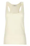 Max Mara Sleeveless Scoop Neck Plain Top In White