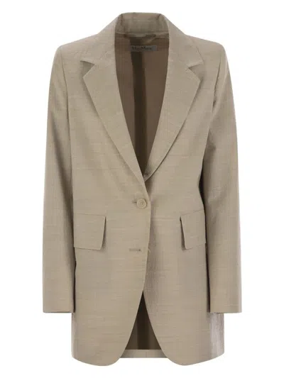 MAX MARA WOMEN'S ACACIA1234 - SINGLE-BREASTED WOOL CANVAS BLAZER