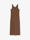 Max Mara Women Aceri Virgin Wool Long Dress In Brown
