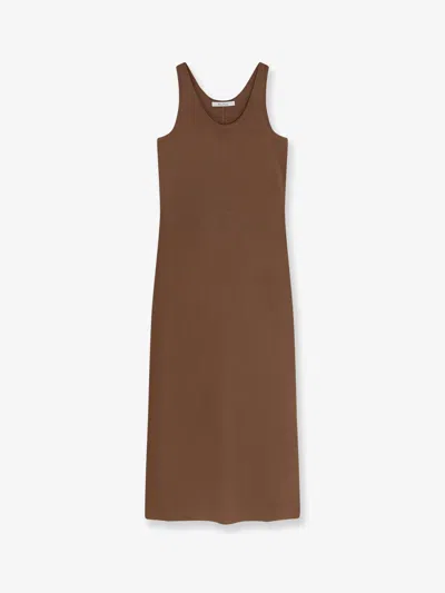 Max Mara Women Aceri Virgin Wool Long Dress In Brown