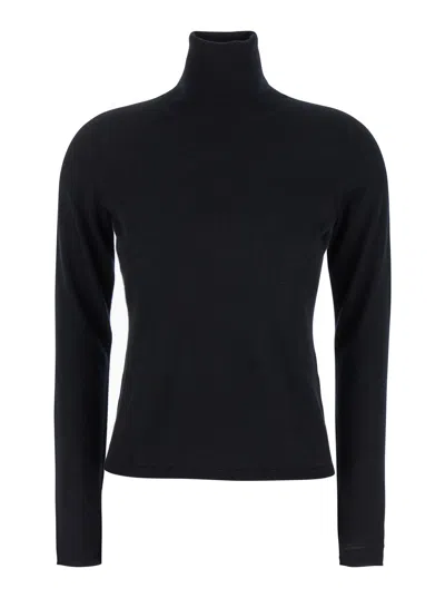 Max Mara Women 'adda' Black High Neck Sweater In Cashmere Woman