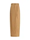Max Mara Mid-length Crinkled Maxi Skirt With Elastic Waistband In Multi