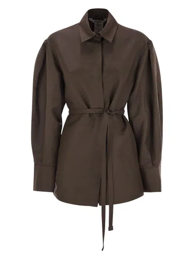 Max Mara Women's Affari - Linen And Silk Shirt With Belt