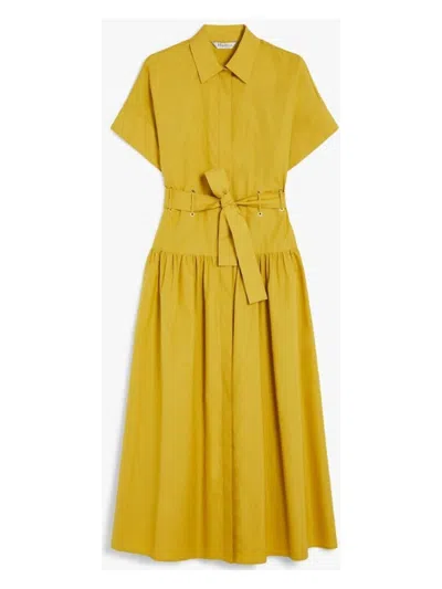 MAX MARA WOMEN'S AGORAIO DRESS YELLOW | SIZE 46 | 2511221062600028