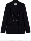 Max Mara Wool Double-breasted Suit Jacket In Blue