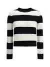 Max Mara Ribbed Texture Top With Contrasting Stripes In Multi