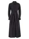 Max Mara Go Belted Waist Midi Dress With Long Sleeves