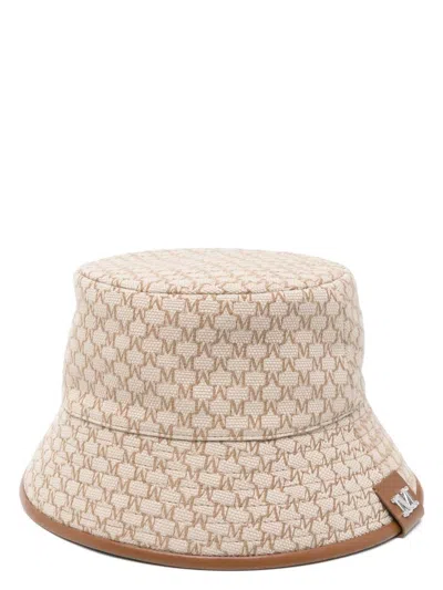 Max Mara Women's Allover Logo Bucket Bag In Beige