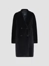Max Mara Collared Coat In Blue