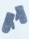 Max Mara Alpaca And Wool Mittens In Blue