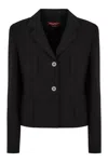 Max Mara Alpino Single-breasted Patch Pocket Jacket In Black