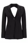 Max Mara Backless Jacket With Pockets And Lapel In Black