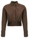 Max Mara Cropped Collared Shirt Elasticated Hem
