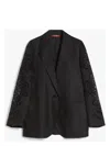 Max Mara Studio Angizia Embroidered Oversized Jacket In Black