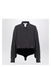 Max Mara Anthracite Grey Silk Body Shirt
