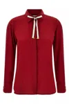 Max Mara Apollo Long-sleeved Silk Shirt In Red