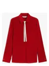 Max Mara Apollo Long-sleeved Silk Shirt In Red