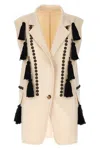 Max Mara Waistcoat With Tassel Embellishments And Notched Lapel In Multicolor