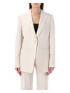 Max Mara Ivory Linen Boemia Blazer In White