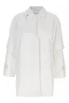 Max Mara Cotton Gabardine Trench Coat In White