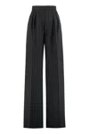 Max Mara Baba Wool Wide-leg Trousers In Black