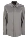 Max Mara Women's Powder Blue Stretch Satin Baden Shirt