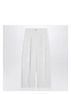 Max Mara White Baggy Trousers In Cotton Twill Women