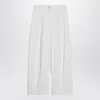 Max Mara White Baggy Trousers In Cotton Twill Women