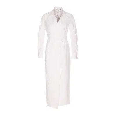 Max Mara Women Balzac Cotton Twill Dress In White