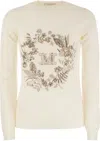 Max Mara Off-white Wool-cashmere Knitted Sweater In White