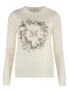 Max Mara Bari Wool Cashmere Sweater In Panna