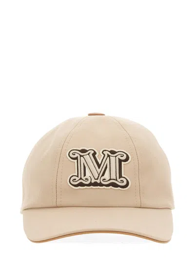 Max Mara Women Sand Cotton Libero Baseball Cap In Brown