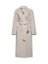 Max Mara Beige Double-breasted Coat In Wool And Cashmere
