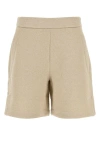 Max Mara High Waist Textured Fabric Shorts With Side Pockets In Brown