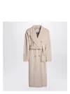 Max Mara Women's Beige Double-breasted Coat In Blue