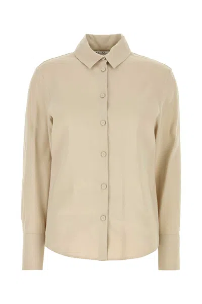 MAX MARA WOMEN BEIGE REGULAR SOLID SHIRT