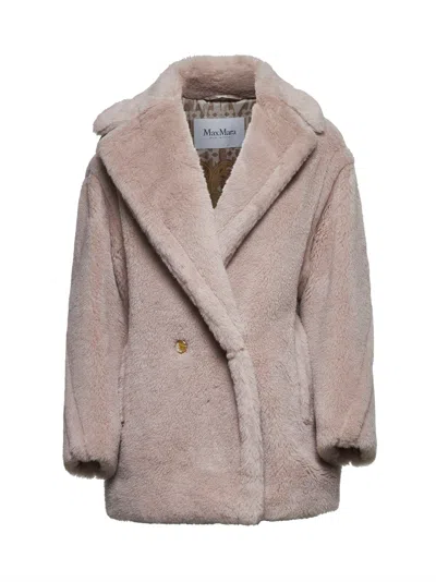 Max Mara Women Beige Short Teddy Bear Icon Coat