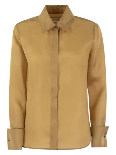 MAX MARA WOMEN'S BEIGE SILK SHIRT