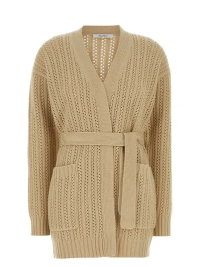MAX MARA WOMEN'S BEIGE WOOL BLEND BALZAC CARDIGAN