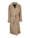 Max Mara Belted Double-breasted Coat In Neutral