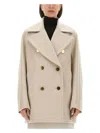 Max Mara Double-breasted Long-sleeved Coat In Dove