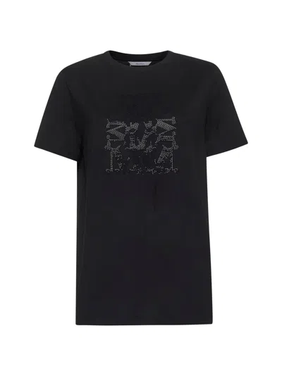 Max Mara Women Black Cotton Maxmarabesque T-shirt